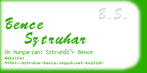 bence sztruhar business card